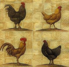 tovaglioli per decoupage gallo e gallina arti e grafica busta da 2 pezzi 33x33 cm