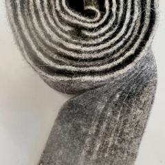 Fascia di feltro in lana cotta colore nero melange stafil 15cm x 1 mt