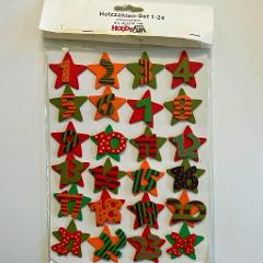 stelle in legno con numeri per calendario avvento hobby fun busta con 24 pezzi