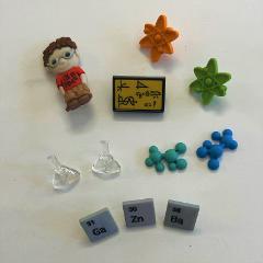 Bottoni decorativi in resina piccolo chimico e strumenti stafil busta da 10 pezzi 3 cm circa