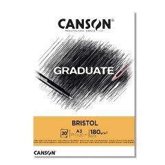 Blocco di carta graduate  bristol Canson A3  29,7 x 42  | 20 Fogli | 180 g/m2