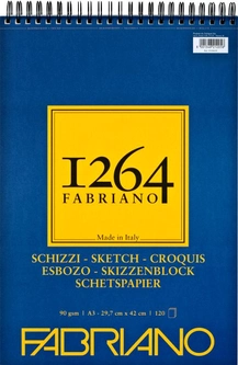 Blocco per Schizzi spiralato Fabriano 1264 - 90/gsm | A329,7 x 42 cm | 120 fogli