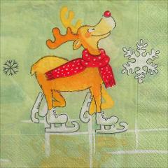tovaglioli per decoupage natalizio renna buffa arti e grafica busta da 2 pezzi 33x33