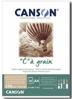 Blocco  da disegno "C"à grain - in omaggio matita sanguigna Lyra Canson A4 21 x 29,7 | 30 Fogli | 250 g/m2