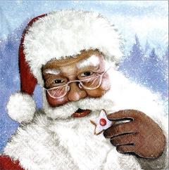 Tovaglioli per decoupage natalizio con Babbo Natale arti e grafica busta 2 pz da 33x33