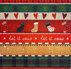 Tovaglioli per decoupage natalizio con alberi, cuori e calzini arti e grafica busta 2 pz da 33x33