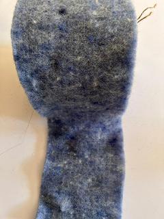 Fascia di feltro in lana cotta colore blu grigio melange scuro Stafil h 15 x 1mt