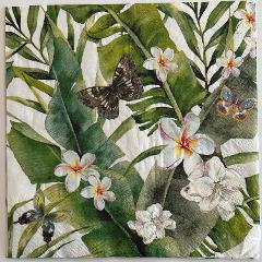 Tovaglioli per decoupage con fiori e farfalle arti e grafica busta da 2 pezzi 33 x 33 cm