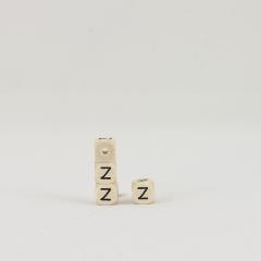 cubo lettera Z in legno arti e grafica 1 cm