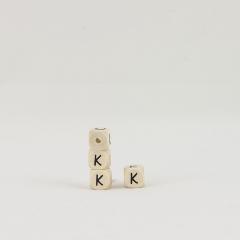 cubo lettera K in legno arti e grafica 1 cm