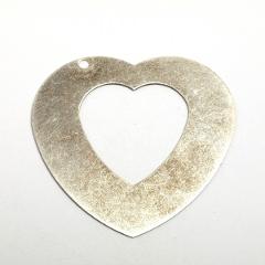 Ciondolo cuore mm 50 (1 pezzo) menoni argento antico