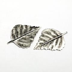 Ciondolo foglia di betulla grande (1 pezzo) menoni colore argento antico