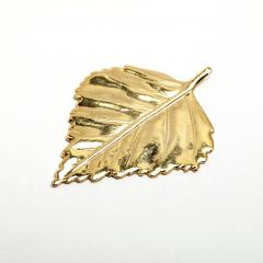 Ciondolo foglia di betulla grande ( 1 pezzo) menoni colore oro