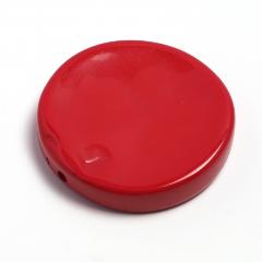 Perla in resina rossa  (1 pezzo)  arti e grafica rotondo D45mm