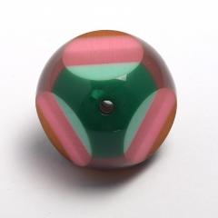Cubo in resina irregolare a righe tiffany-rosa valter 18x18mm busta da 1 pezzo