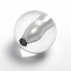 sfera  in resina tonda trasparente/argento bartel d 20 mm busta da 2 pezzi