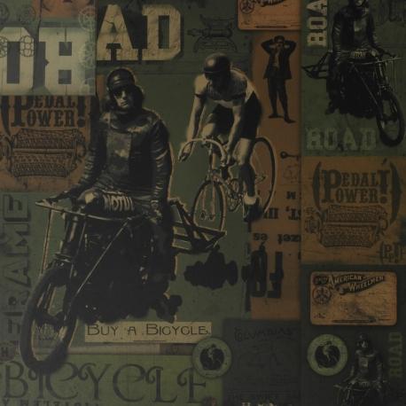 Carta da scrapbooking vintage  ciclismo stamperia foglio