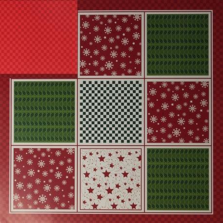 Carta da scrapbooking  quadrotti natalizi rayer 31,2x30,3 cm