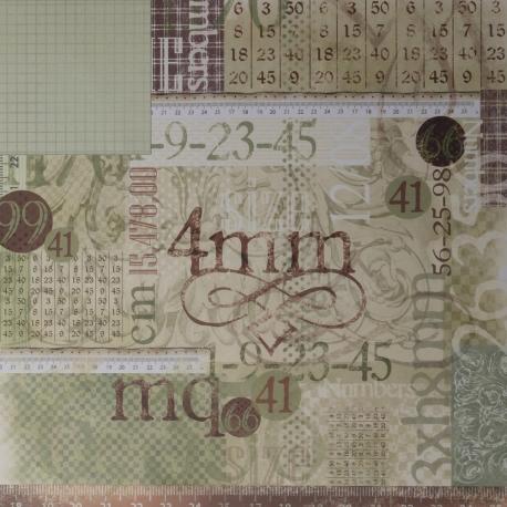 Carta da scrapbooking numeri stamperia 30x30cm