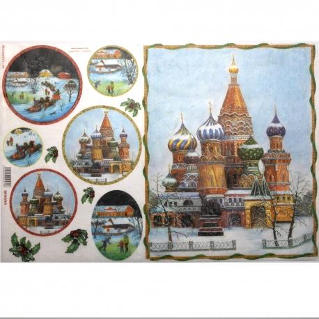 Carta riso paesaggio russo stamperia 33x48