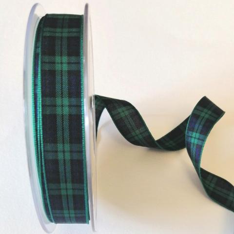 Nastro di Natale scozzese verde e blu stafil 16mm