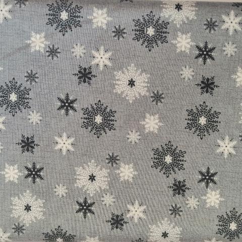 Stoffa Natalizia fantasia neve in chiaro e scuro stafil  H120cmx 50 cm stoffe