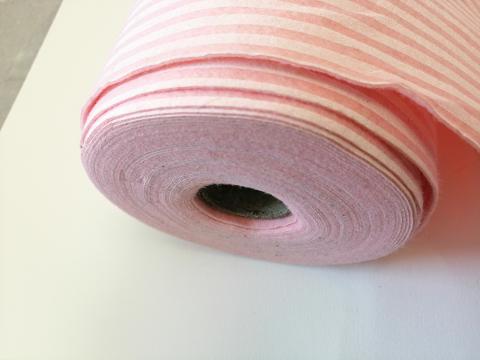 Pannolenci rosa a righe bianche stafil 90x50cm