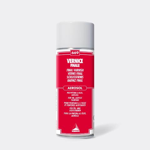 vernice finale brillante per pittura ad olio ed acrilica maimeri 669 spray 400ml