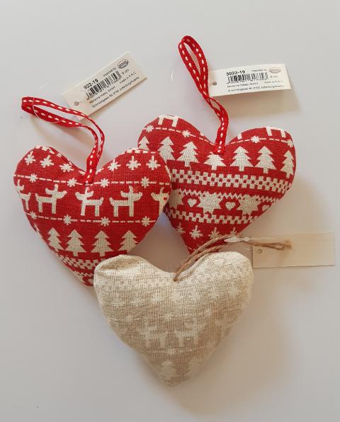 Cuore di tessuto imbottito marianne hobby colore rosso 8x10cm