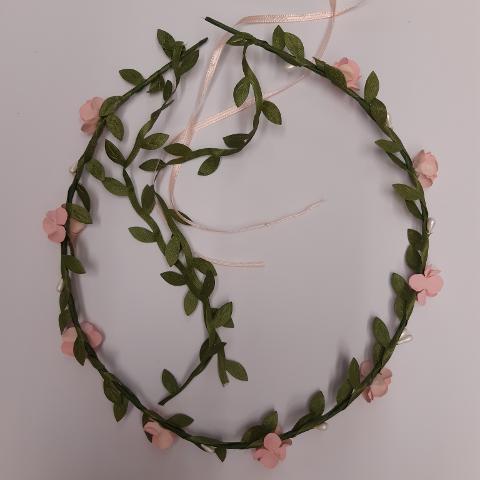 CORONA FLOREALE HOBBYFUN 19 CM REGOLABILE e modellabile rosa