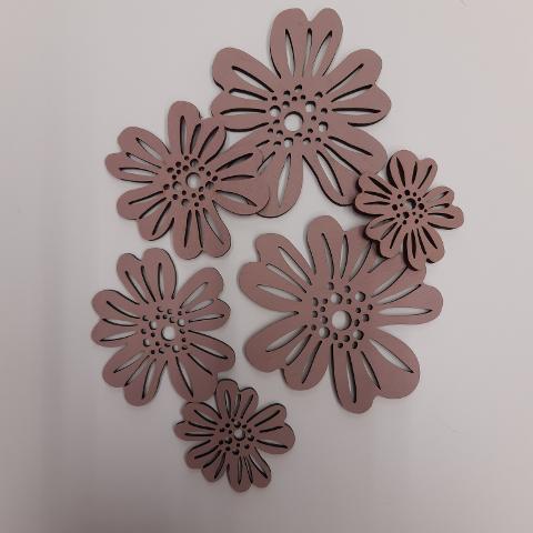 FIORE IN LEGNO STAFIL CONFEZIONE 6 PZ VIOLA PASTELLO