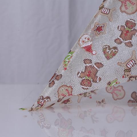 Stoffa Natalizia con ginger, cuori e stelle hobby fun 29 cm x 100cm