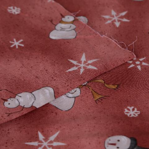 Stoffa Natalizia in stile country con fantasia  pupazzi di neve stafil 110 cm x 50 cm