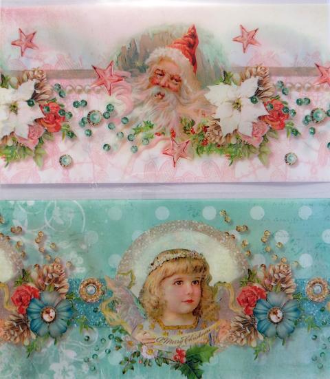 pellicola termoretraibile con fantasia Natale, Fanciulle ed Angeli stafil  26 cm x 7cm