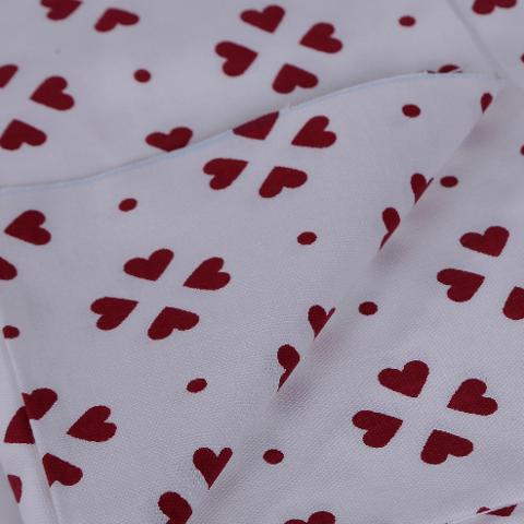 Tessuto cotone pesante bianco con cuori rossi arti egrafica cm 150 x 50
