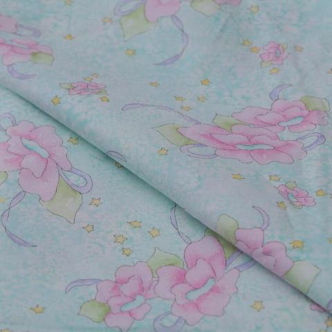 Stoffa in cotone con fantasia per patchwork verde acqua stafil altezza 110x50 cm