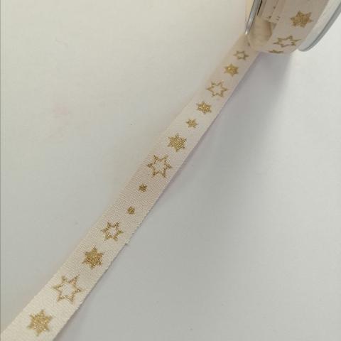 nastro bianco con stelle oro goldina 10 mm x 1 mt