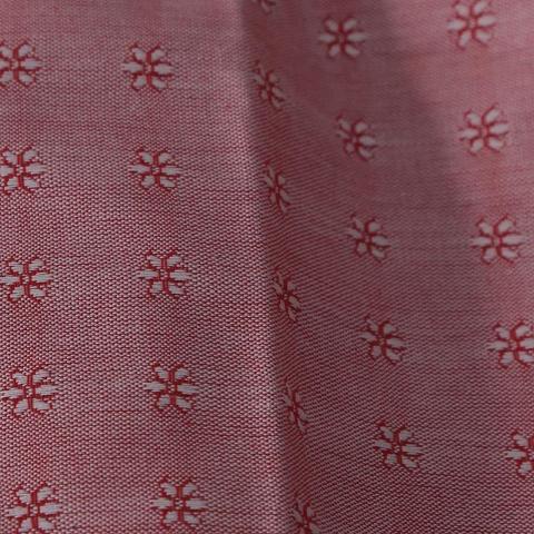Stoffa tessuto in cotone tinta colore rosso con fantasia fiorellini stafil  180 x 30 cm