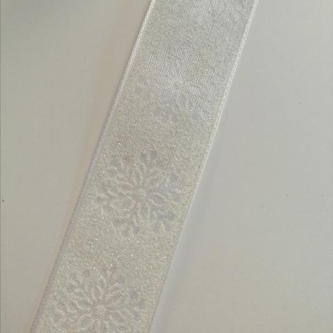 nastro bianco con cristalli di neve goldina 25 mm x 1 mt