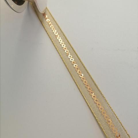 nastro oro con paillettes Goldina 10 mm per 1 mt