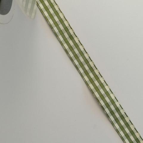 nastro quadrucci verde oliva e bianco goldina 15 mm x 1 mt