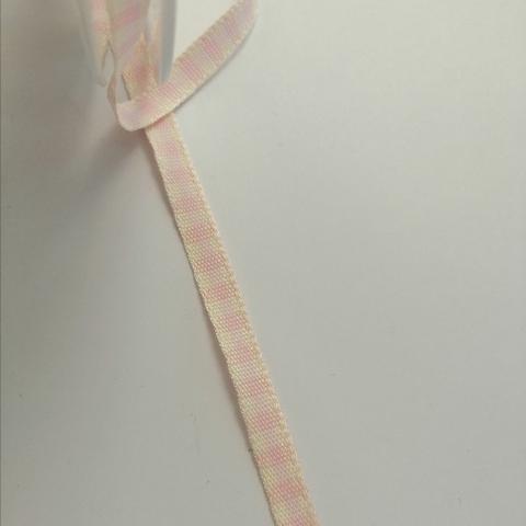 nastro quadrucci bianco e rosa stafil 7 mm x 1 mt