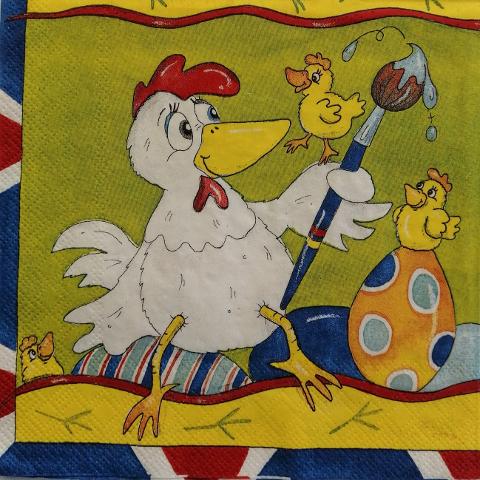 tovaglioli gallina pittrice arti e grafica busta da 2 pezzi 33x 33