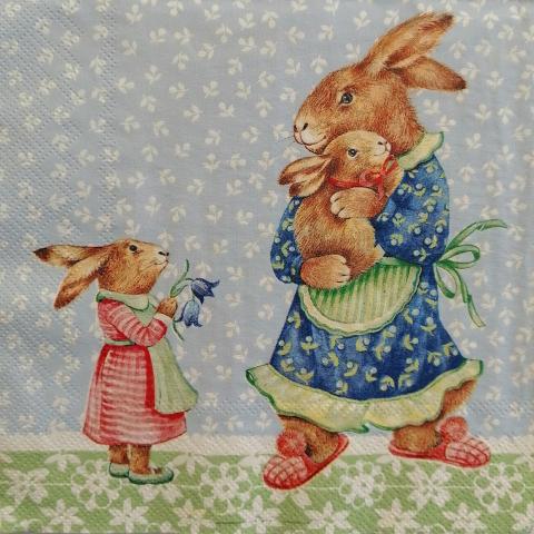 tovagliolo papa e mamma coniglio arti e grafica busta da 2 pezzi 33 x 33 cm