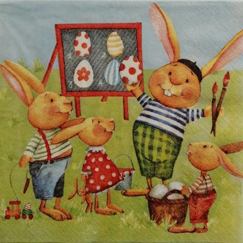 tovaglioli conigli con lavagna arti e grafica busta da 2 pezzi 33 x 33 cm