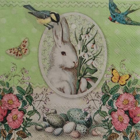 tovagliolo per decoupage animali coniglio vittoriano arti e grafica busta da 2 pezzi 33 per 33 cm