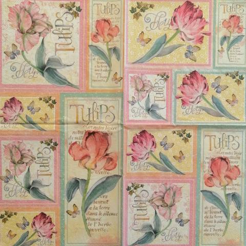 tovagliolo per decoupage fiori tulipani arti e grafica busta da 2 pezzi 33 x 33 cm