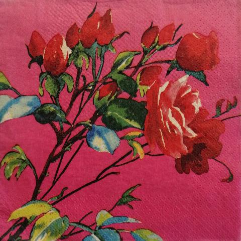 tovagliolo per decoupage fiori  rose rosse arti e grafica busta da 2 pezzi 33 x 33 cm