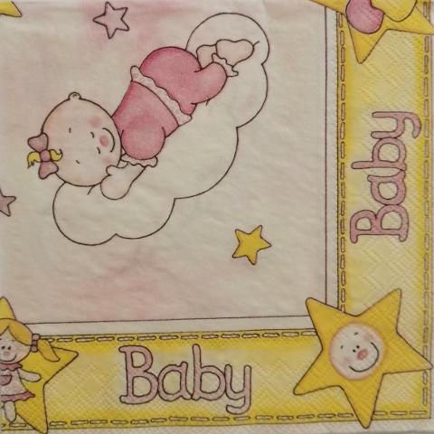 tovaglioli per decoupage bambina sulla nuvola arti e grafica busta da 2 pezzi 33 x 33 cm