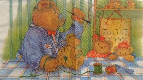 tovaglioli per decoupage animali famiglia di orsetti arti e grafica busta da 2 pezzi 33 x 33 cm